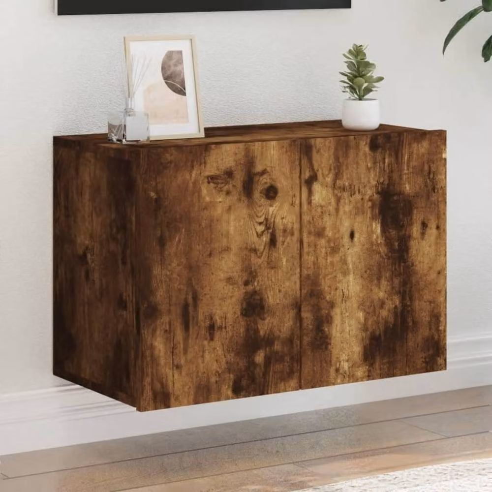 Berkfield Home Wall-mounted Smoked Oak TV Cabinet in Brown, W/D/H: 60 x 30 x 41 cm – 2
