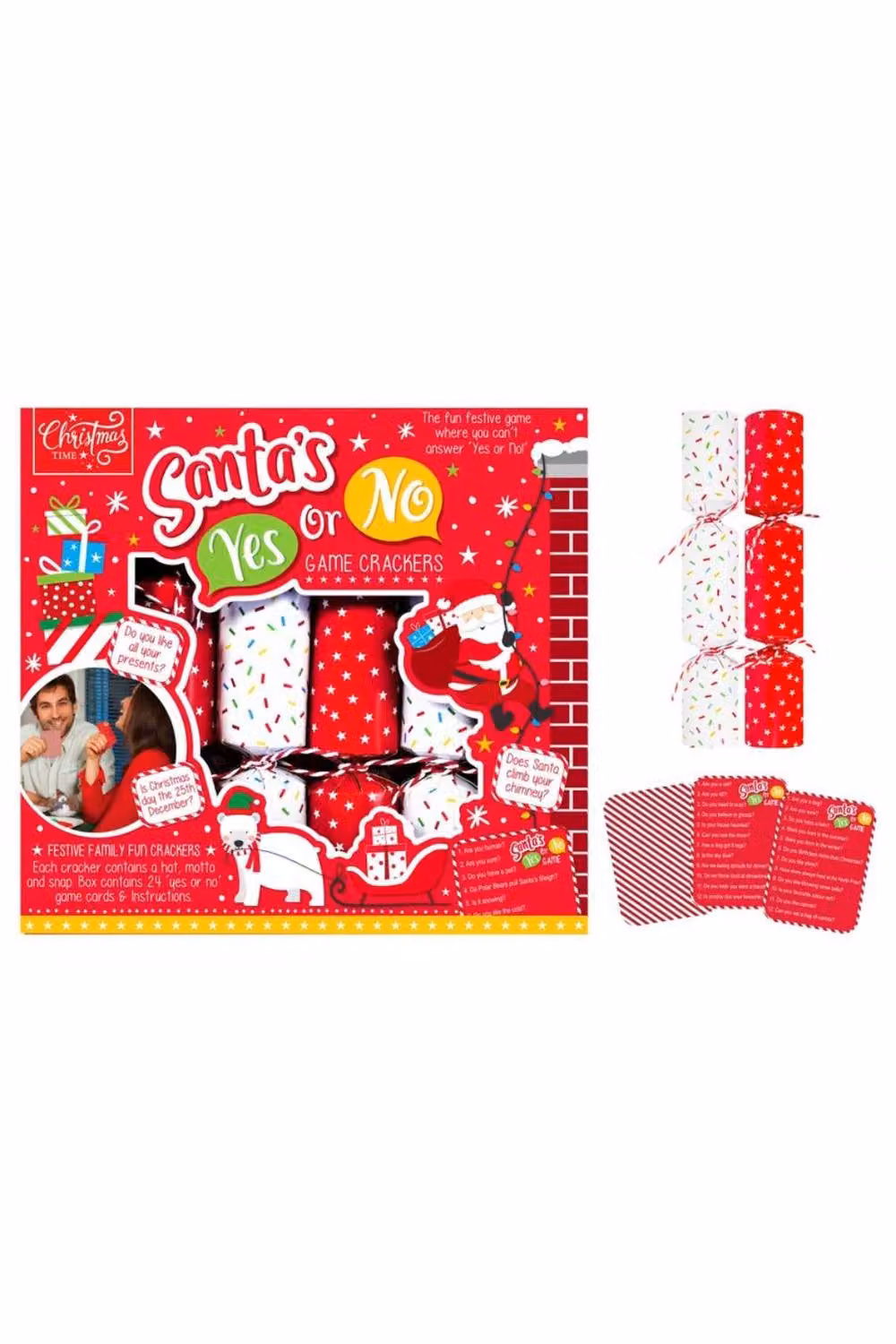 KDMD Santa Yes Or No Game Crackers, 6 Pack, Red – 2