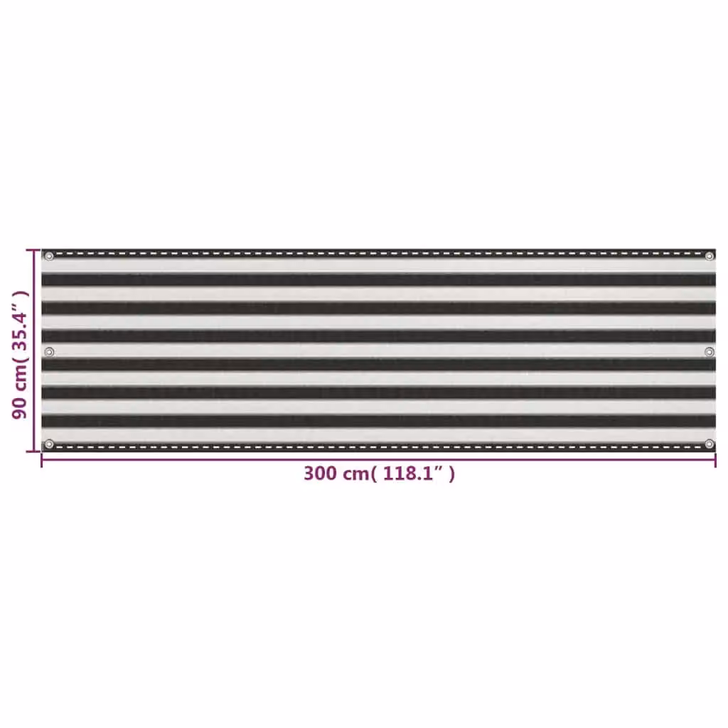 Berkfield Home HDPE Balcony Screen in Anthracite, White and Black, W: 90 cm, H: 300 cm – 4
