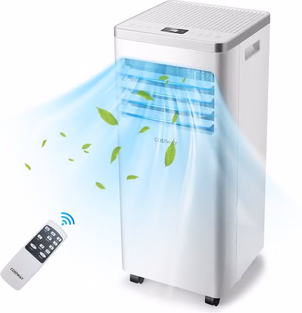 Costway 7000BTU Portable Monobloc Air Conditioner in White with Remote Control, Sleep Mode and Timer