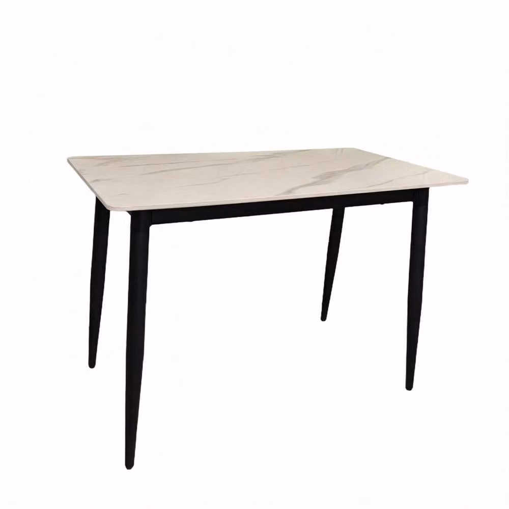 FWStyle Nova Beige Sintered Stone Marble Effect Fixed Dining Table, W: 110 cm, D: 60 cm – 3