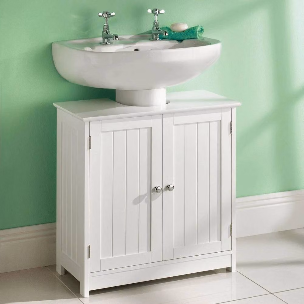 Kelvenix White Under Sink Bathroom Basin Cabinet with Internal Shelves W/D/H: 60 x 30 x 60 cm – 2