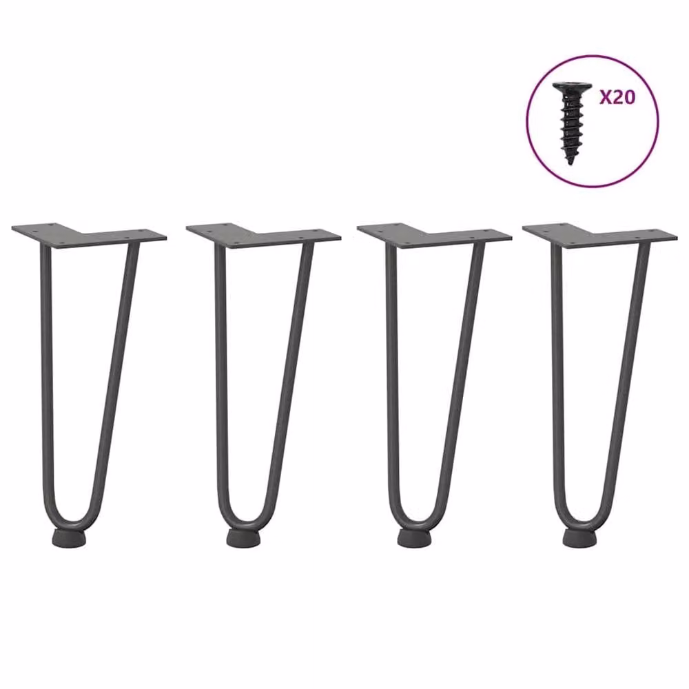 Berkfield Home Hairpin Table Legs, 4 Pieces, Anthracite Matt Steel, Height: 30 cm – 1