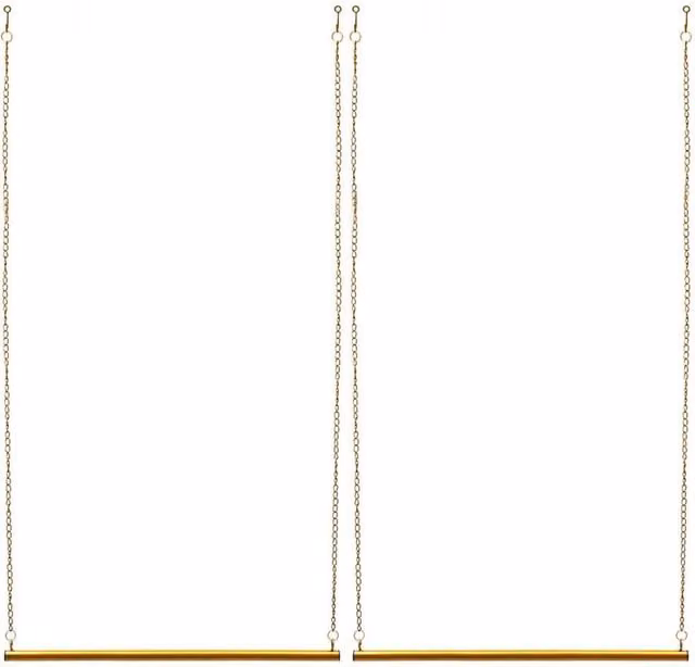 Ventryn Gold Metal Continuous Linear Garment Display Rail 2-Piece Set