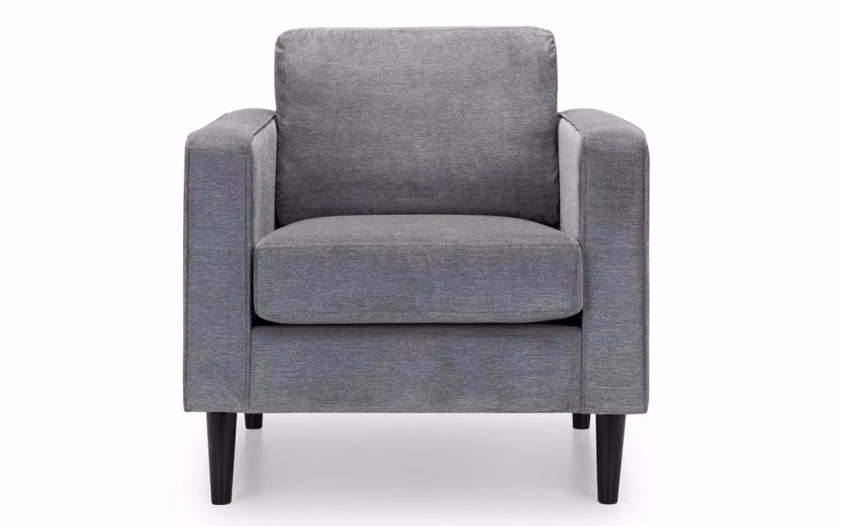 Ashfield Grey Chenille Fabric Modern Armchair – 2