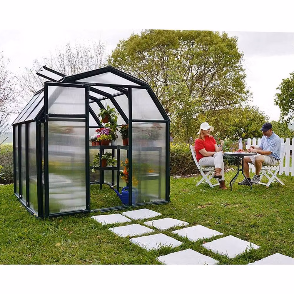Palram Greenhouse Grow 6 x 6 Polycarbonate in Green, L197 x W204 x H198 cm – 2