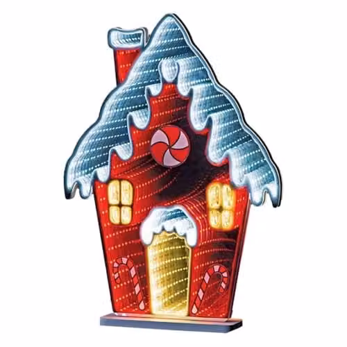 The Christmas Workshop Christmas House Infinity Double-Sided Multi-Coloured Christmas Light, Height: 40 cm