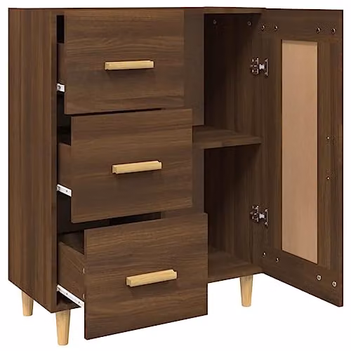vidaXL Classic Sideboard in Brown Oak, W/D/H: 69.5 x 34 x 90 cm – 5