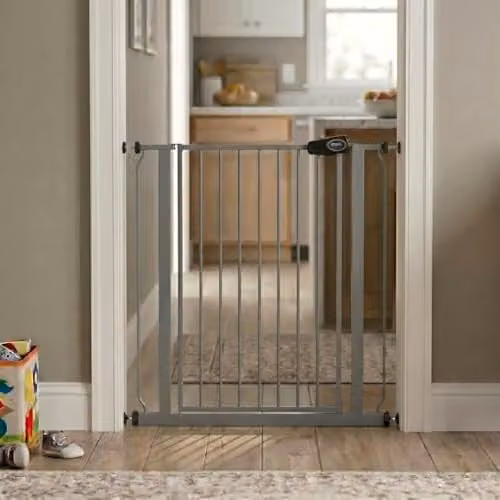 Safetots Extra Tall Metal Pressure Fit Safety Gate in Slate Grey, Height: 104 cm, Width: 107.4 cm - 115 cm – 1