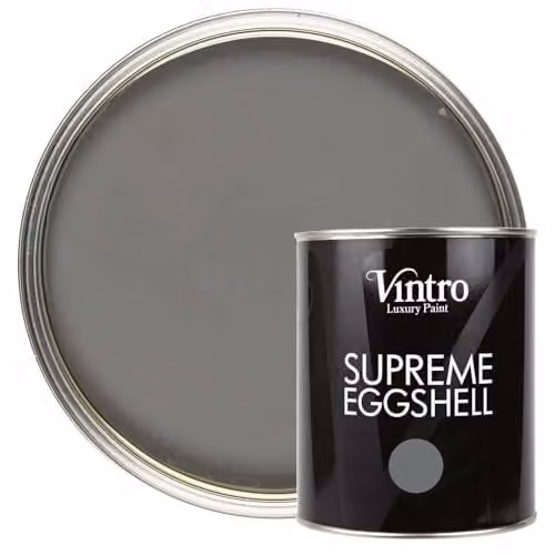 Vintro Cloudburst Dark Grey Eggshell Paint for Walls, Wood and Trim, 1 Litre