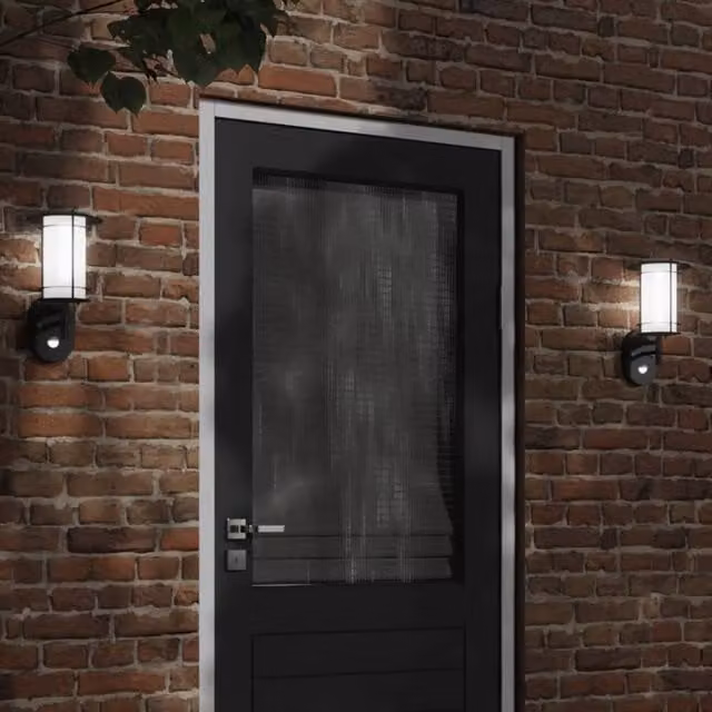 Berkfield Home Black Stainless Steel Outdoor Wall Lights with Motion Sensor, 2 Pack – 1