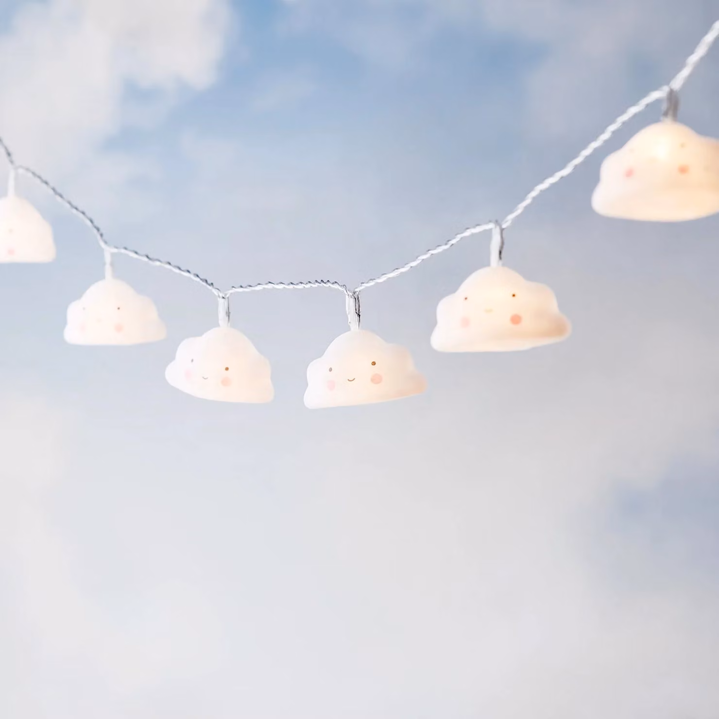 Lights4fun 10 Cloud Children's LED Fairy Lights in Warm White