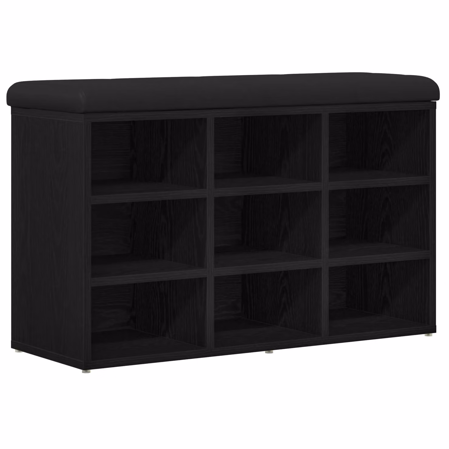 Berkfield Home Modern Black Oak Shoe Rack and Storage Bench W/D/H: 80 x 30 x 48 cm – 2