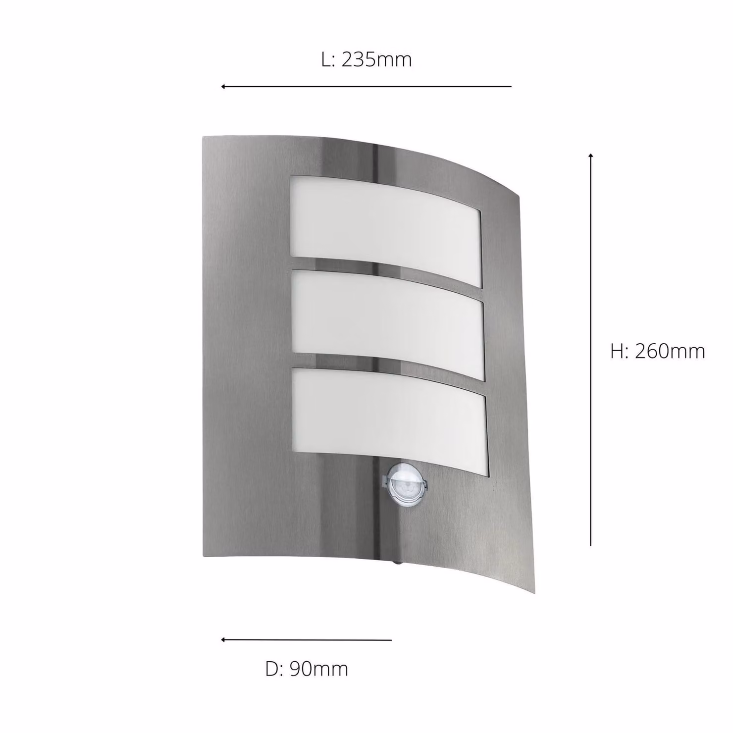 Eglo City Stainless Steel IP44 Outdoor Wall Light with Motion Sensor in Silver – 4