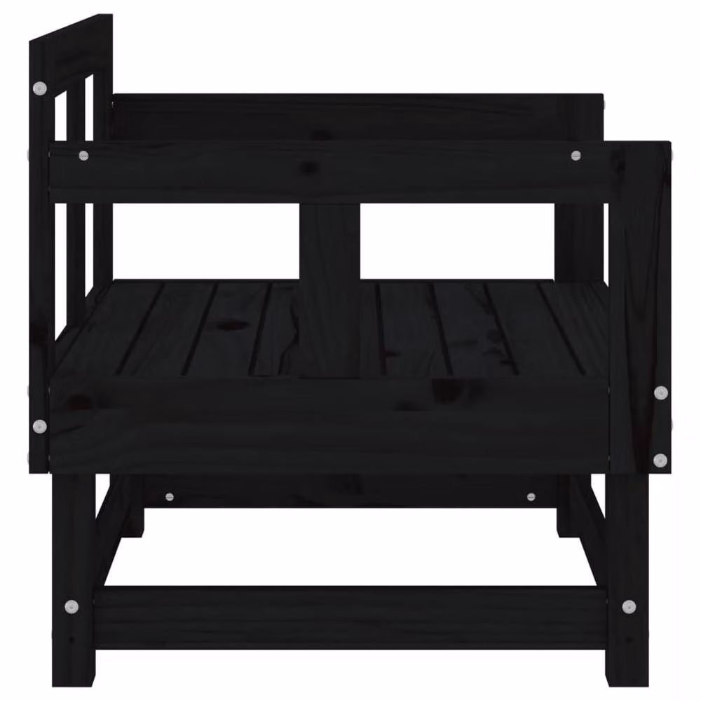Berkfield Home Beautiful Garden Chairs, Set of 2, Black Solid Pine Wood – 4