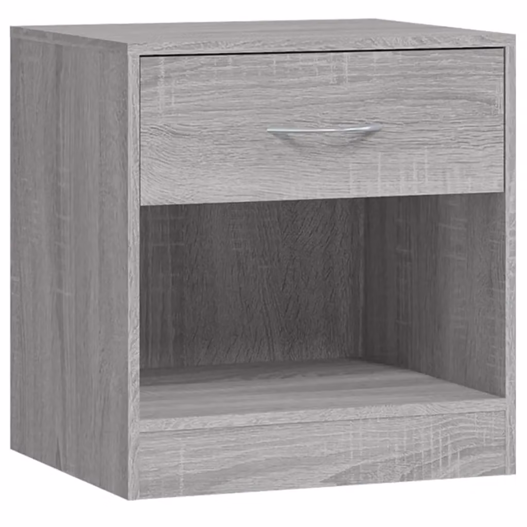 Berkfield Home Set of 2 Bedside Cabinets with Drawer in Grey Sonoma – 4