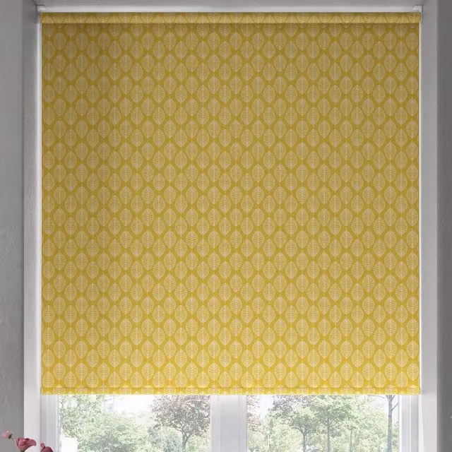 Terrys Folium Made to Measure Blackout Roller Blind in Black and Yellow