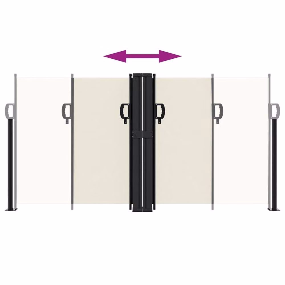 Berkfield Home Retractable Side Awning in Beige Polyester, W/D/H: 120 x 120 x 120 cm – 2