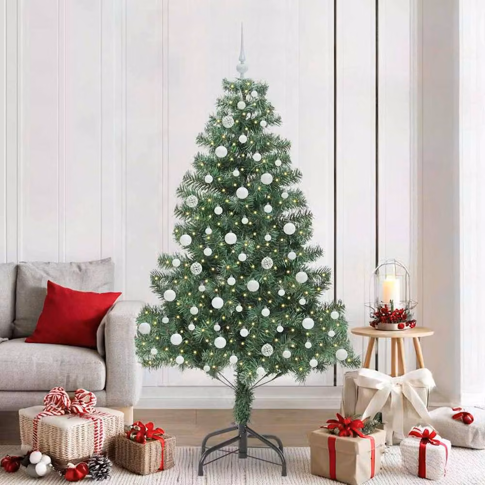 Berkfield Home Lush Christmas Tree with 300 LEDs and Stand, Green, Height: 210 cm – 2