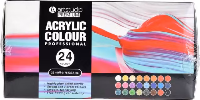 Art Studio Premium Multicolour and White Acrylic Colours for Professionals