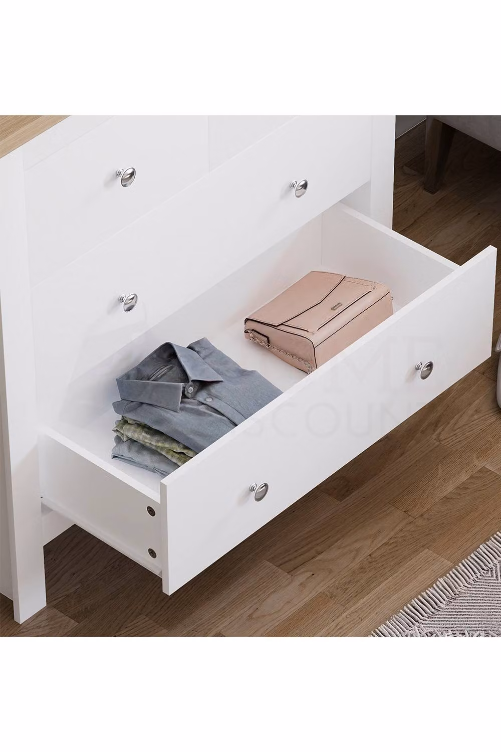 HD Designs Arlington 2+2 Drawer Chest in White – 3