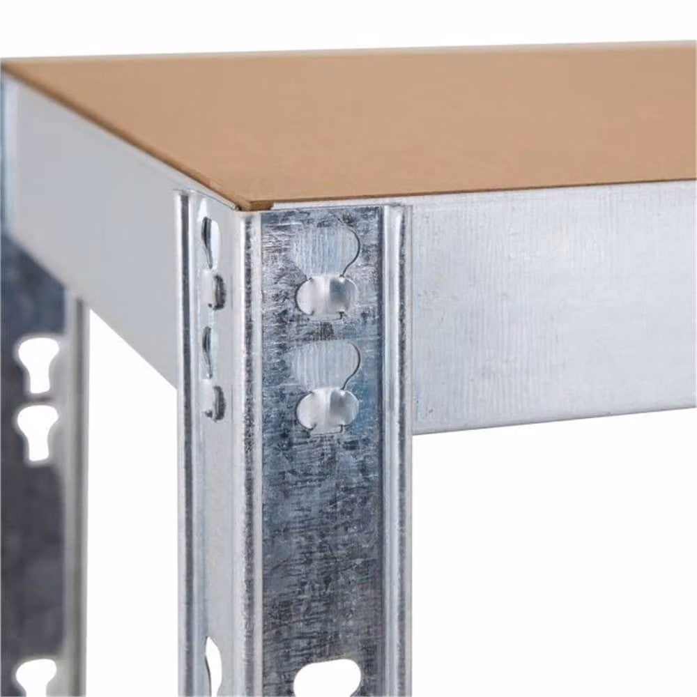 Nordara Small Heavy Duty 4-Tier Metal Garage Storage Shelving, Silver/Multicolour, H 150 x W 75 x D 30 cm – 2