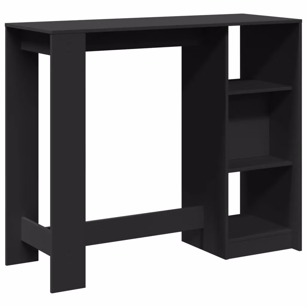 Berkfield Home Bar Table with Shelf in Black, W/D/H: 124 x 46 x 103.5 cm – 5