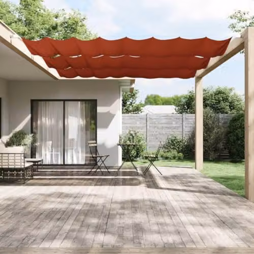 vidaXL Vertical Awning in Terracotta Oxford Polyester, W: 140 cm, D: 420 cm – 2