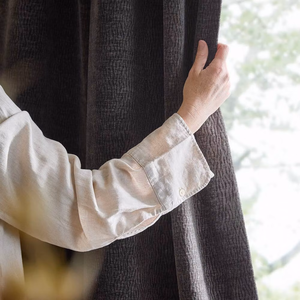 Yard Heath Charcoal Grey Washed Velvet Pencil Pleat Curtain Pair, Width: 117 cm, Drop: 183 cm – 2