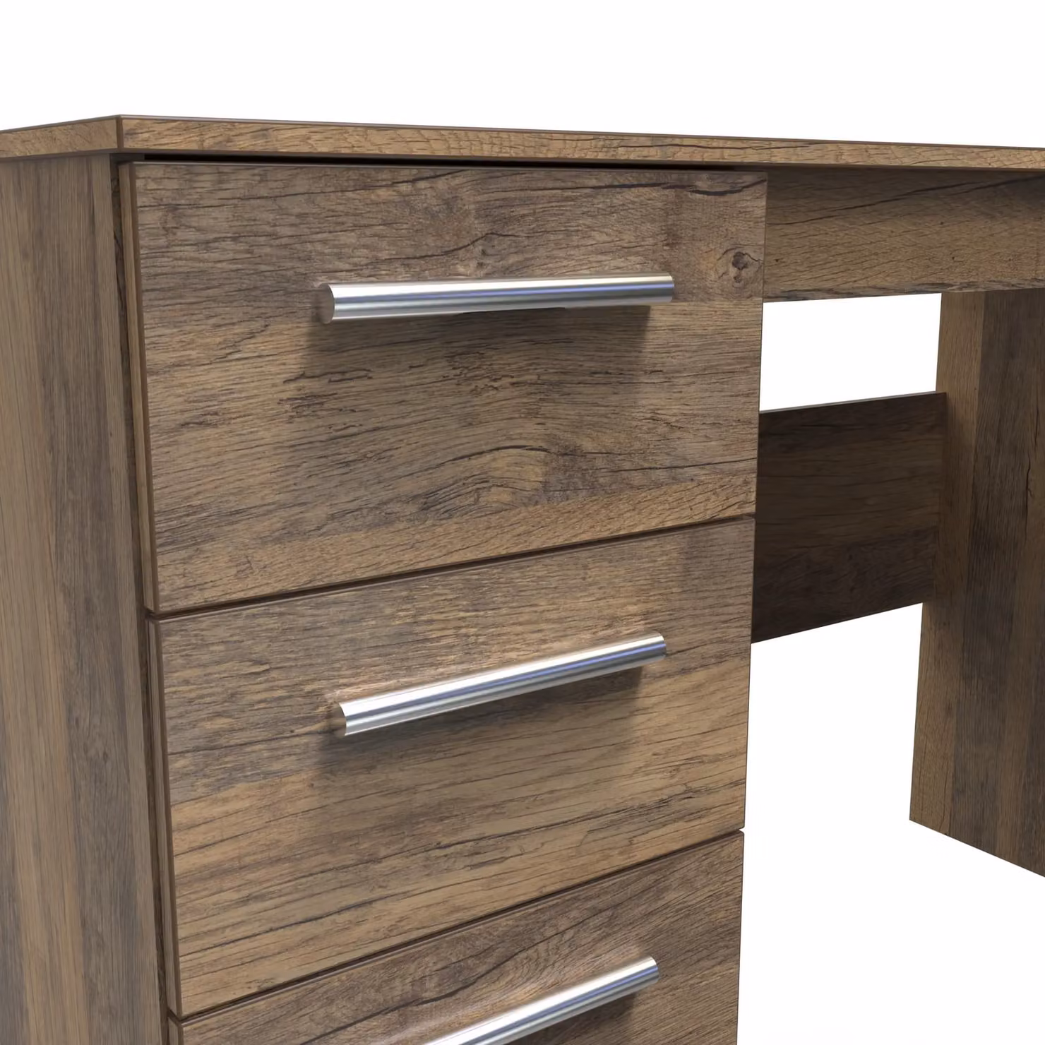 2 U Trent Ready Assembled 3 Drawer Desk in Dark Brown – 3