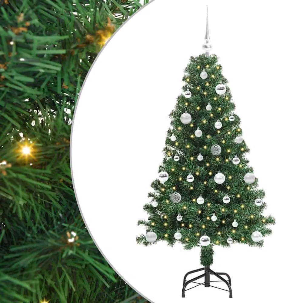 Berkfield Home Artificial Christmas Tree with 150 LEDs and Stand, Green, Height: 150 cm – 2