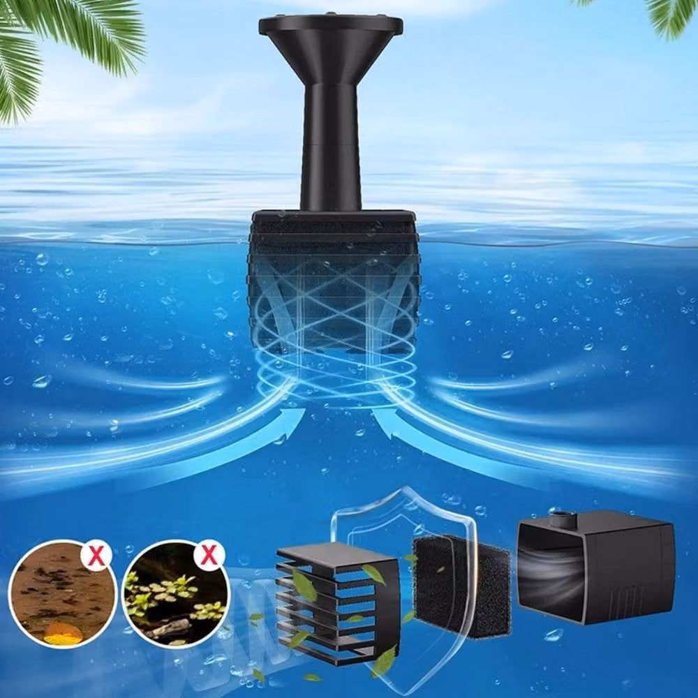NESTLUNE 6.5W Solar Powered Water Pump for Garden Pools and Fountains, Black, W/D/H: 100 x 100 x 100 cm – 5