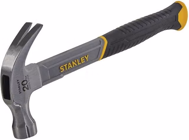 Stanley Curved Claw Hammer with Fibreglass Shaft, 570g, Silver – 3