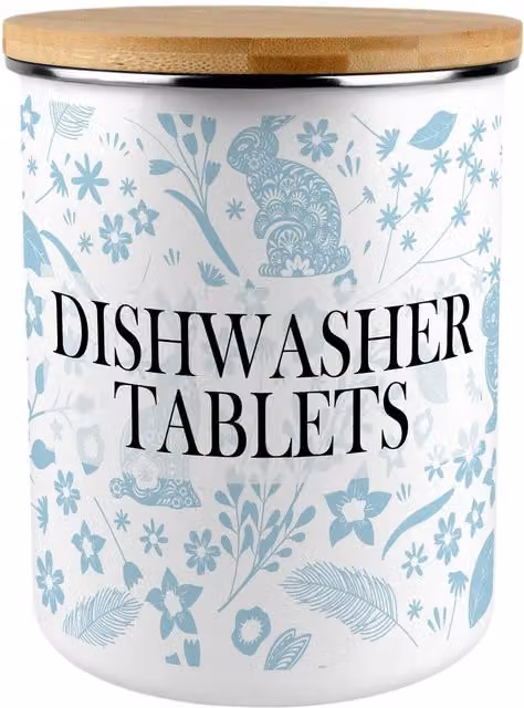 Purely Home Airtight Enamel and Metal Container in Blue and White