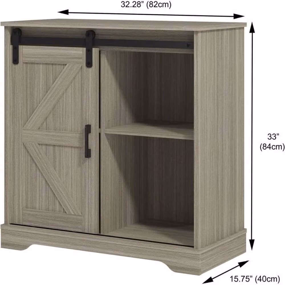 KORVIXA Natural Buffet Sideboard Storage Cabinet in Black and Beige, W/D/H: 100 x 100 x 100 cm – 2