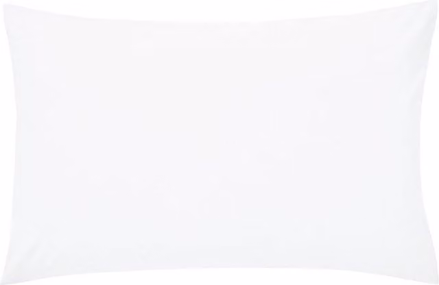 Helena Springfield Plain Dye Polycotton Percale Standard Pillowcase, White, W/H: 74 x 48 cm – 1