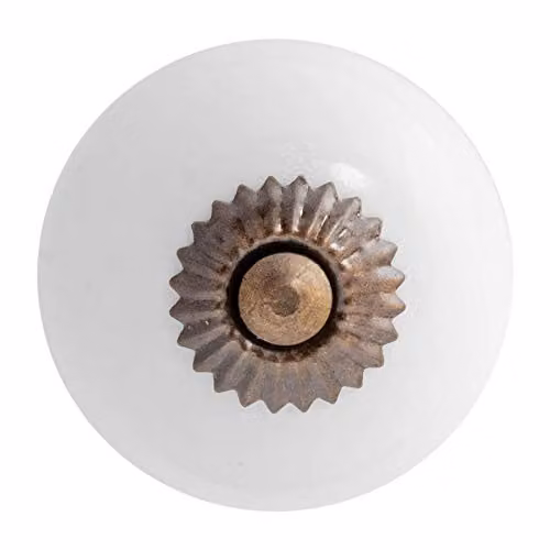 Nicola Spring Polished White Ceramic Cabinet Knobs, Pack of 6 – 1
