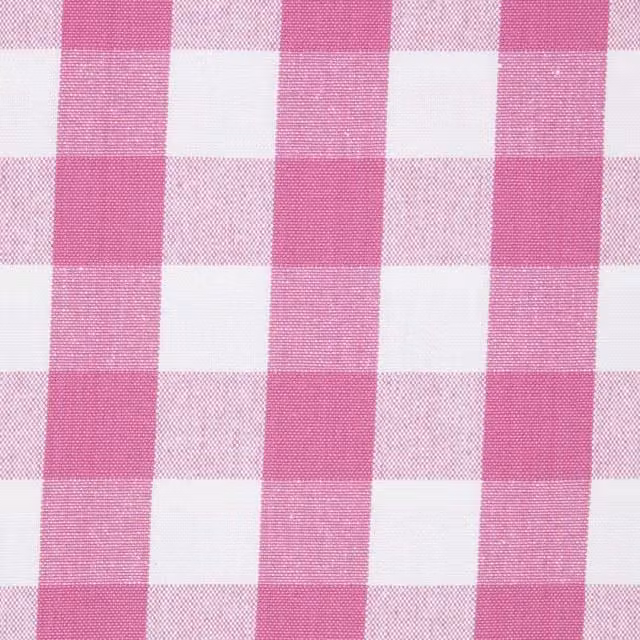 Homescapes Pink Cotton Block Check Gingham Fabric for Children, Width: 150 cm
