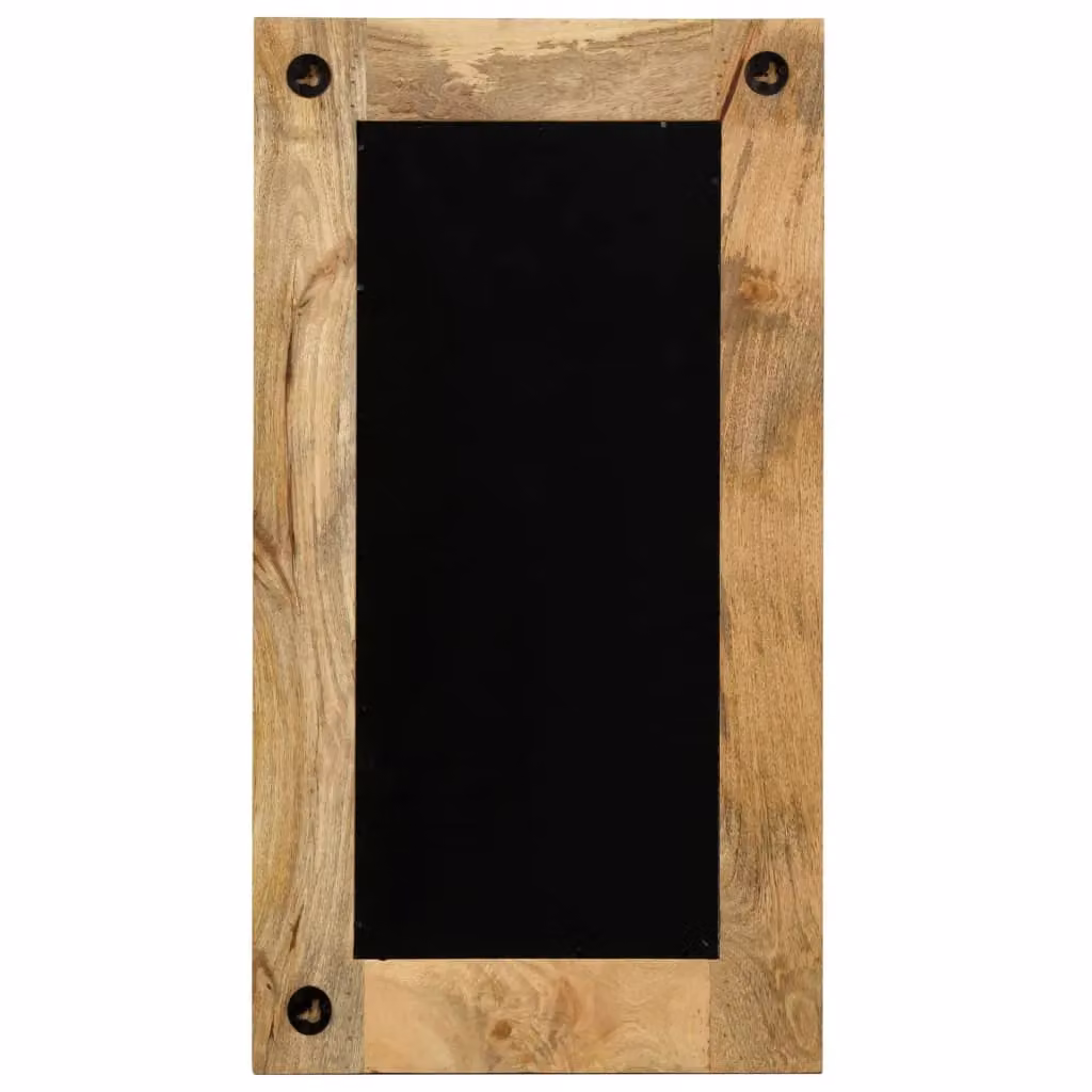 Berkfield Home Retro Rectangular Solid Mango Wood Wall Mirror, Brown, W: 50 cm, H: 110 cm – 5