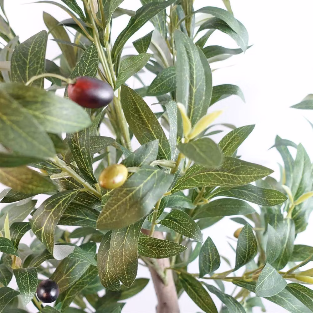 Leaf Botanik Green Artificial Mediterranean Olive Tree in Black Plastic Pot, Height: 120 cm – 2
