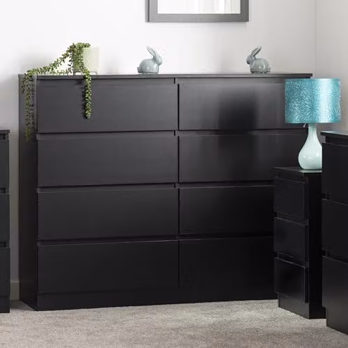 Seconique Malvern 8 Drawer Chest in Black – 5