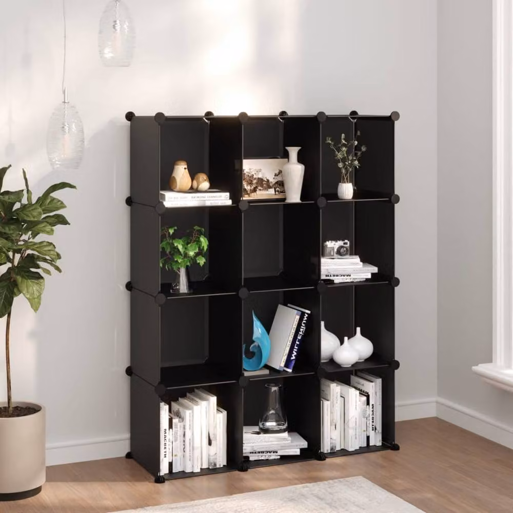 Berkfield Home 12-Cube Storage Organiser in Black – 2