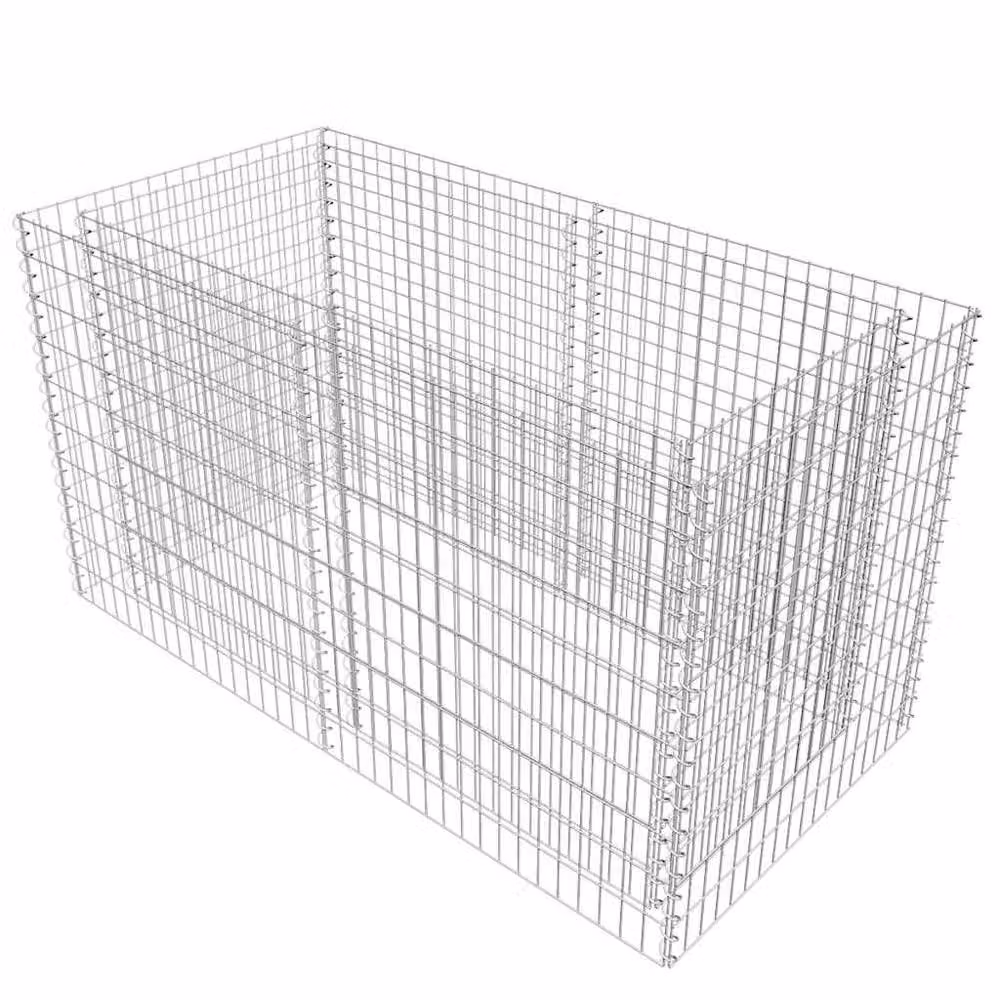 Berkfield Home Durable Galvanised Steel Gabion Raised Bed, Silver, W: 180 cm, D: 90 cm, H: 100 cm – 2