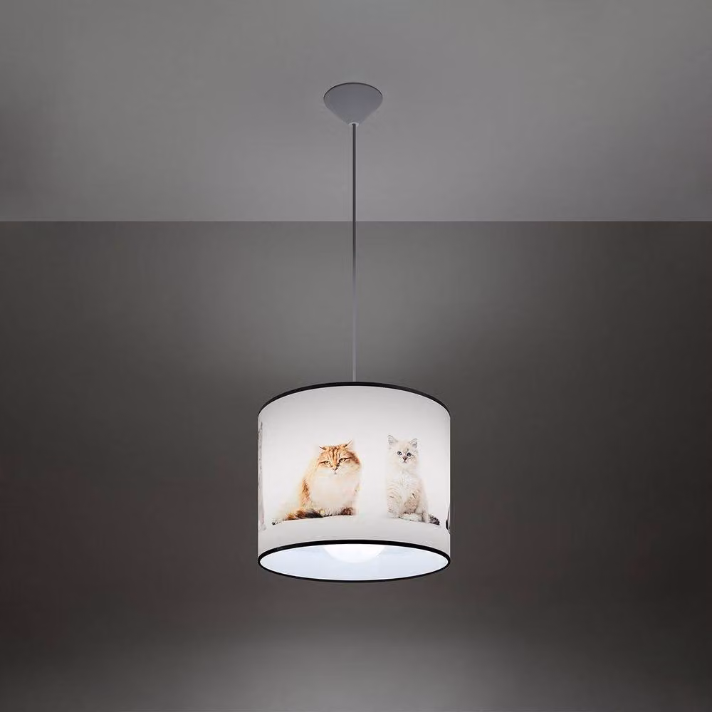 Sollux Lighting Modern Fabric Cylinder Pendant Lamp, W/D/H: 95 x 30 x 30 cm – 2