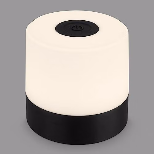 Briloner Rechargeable LED Mini Table Lamp, Dimmable Touch Control Night Light with Warm White Light, Black, W/D/H: 7 x 7 x 7 cm – 8