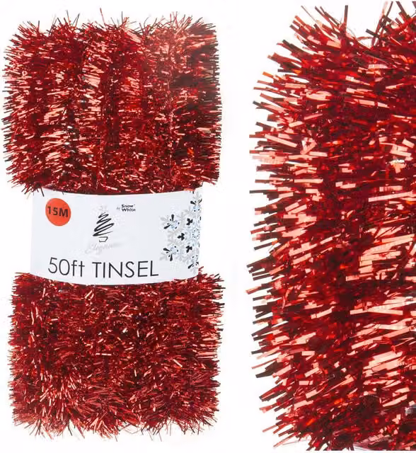 VFM Red Christmas Tinsel Decorations for Parties and Trees – 1