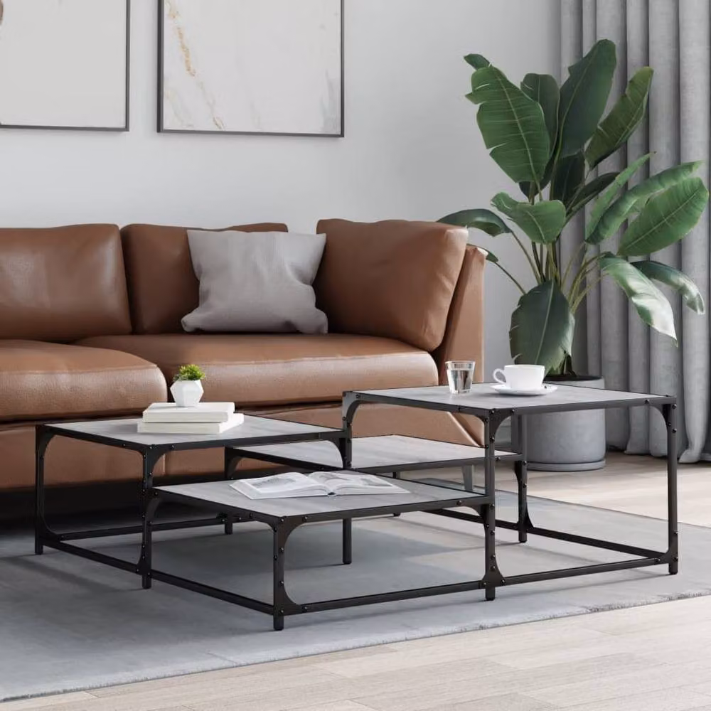 Berkfield Home Grey Sonoma Square Coffee Table W/D/H: 107 x 107 x 40 cm – 3