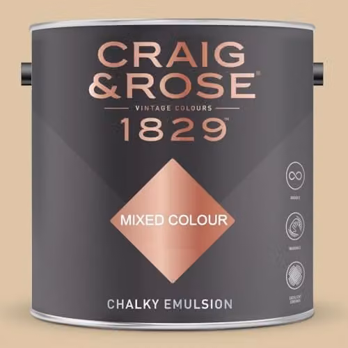 Craig & Rose 1829 Paint Stop Chalky Emulsion in Deep Sung Cream, 2.5 l