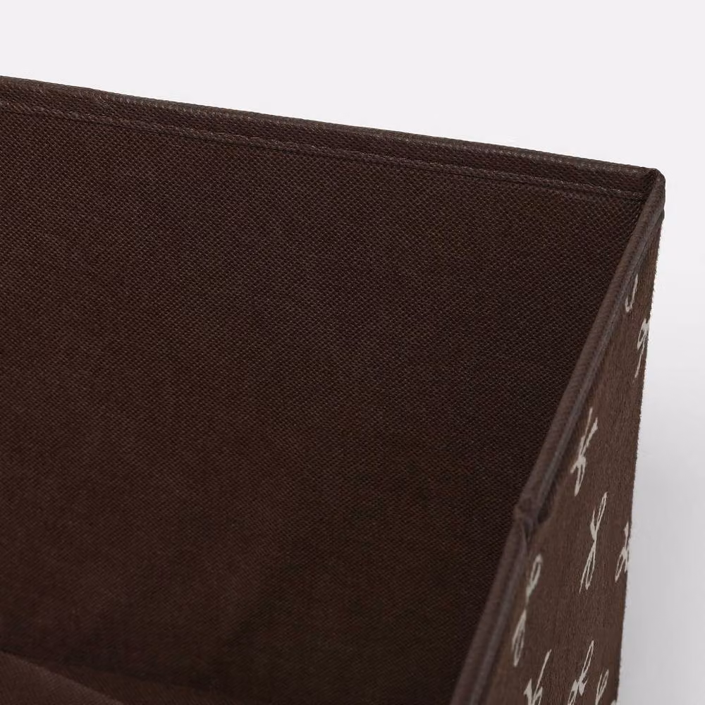 OHS 2 Pack Folding Fabric Storage Cube Organiser for Shoes or Toys in Brown – 4