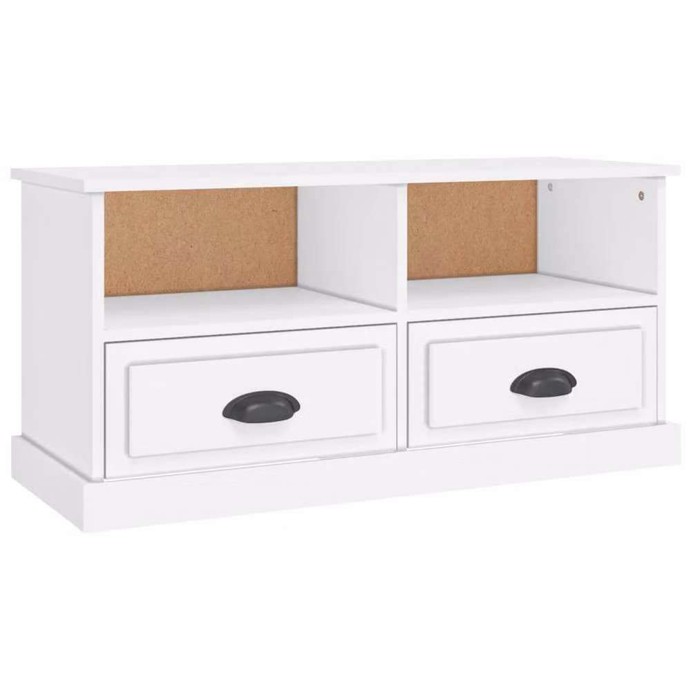 Berkfield Home Modern White TV Cabinet in Matt Engineered Wood W/D/H: 93 x 35.5 x 45 cm – 2
